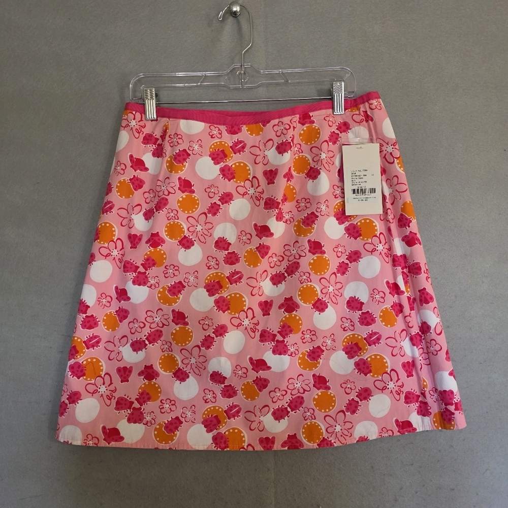 NWT Vtg Lilly Pulitzer Bermuda Pink Floral Reversible Wrap Skirt Size 12 READ* - Picture 9 of 10